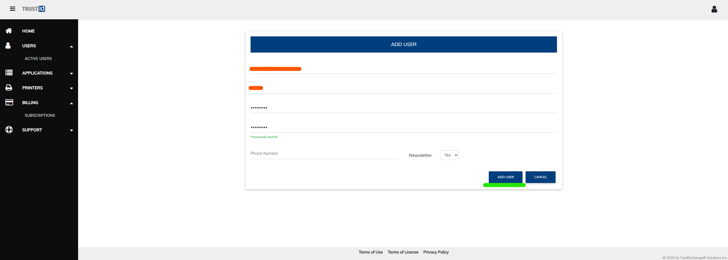 Assinging a license to a user 3